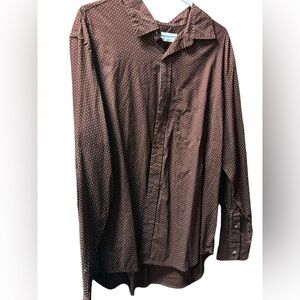 Maroon polka dot dress shirt